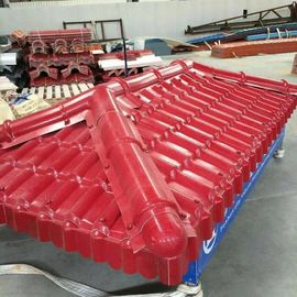 Light Weight Orange Synthetic Resin Roof Tile 1050 mm Width / 2.3 mm Thickness
