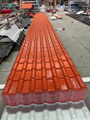 Szerokość 1040 mm Dachówka z żywicy syntetycznej Pokryty materiałem Pvc Asa w stylu hiszpańskim